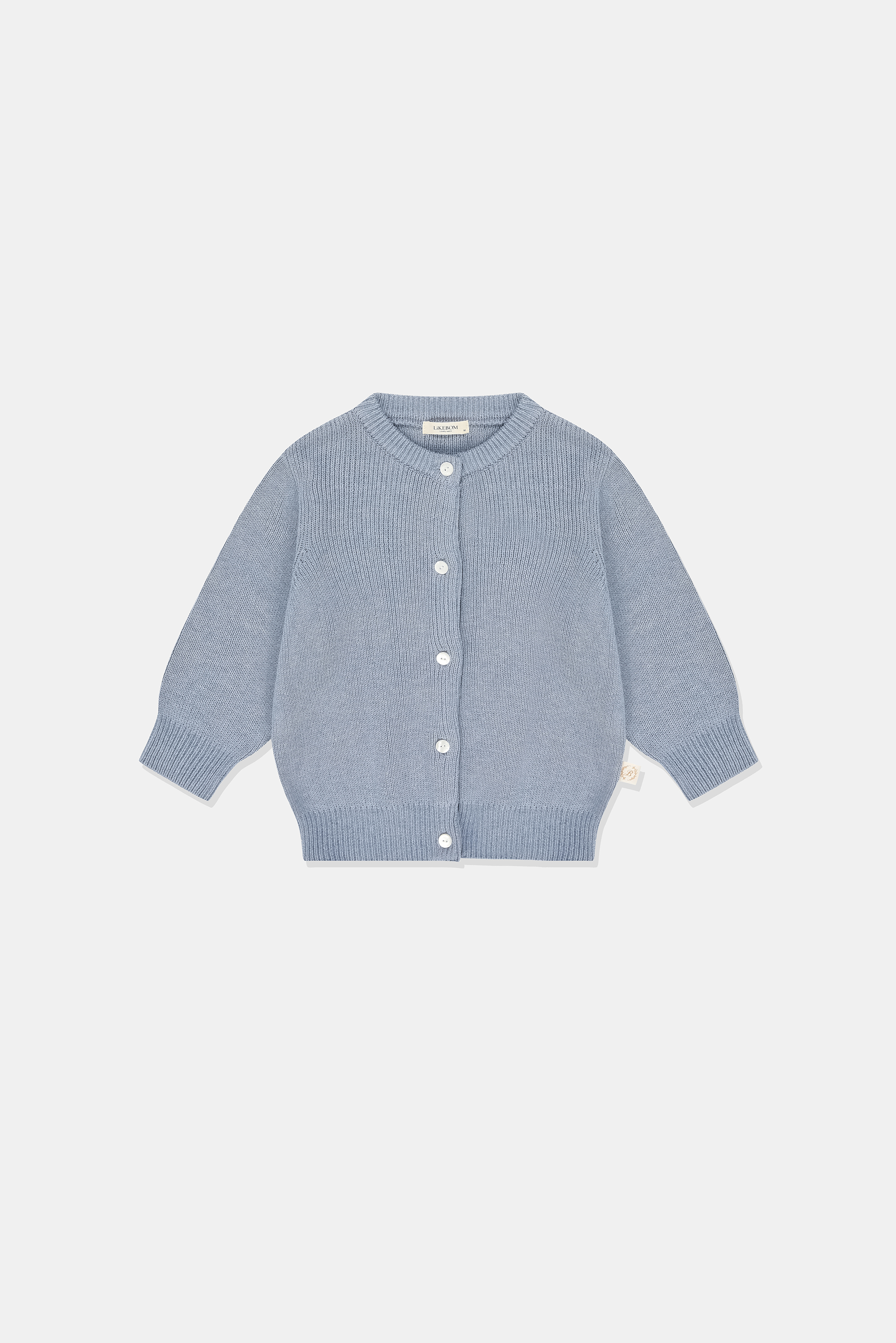 Toddler) Cotton Knit Cardigan, Melange Blue